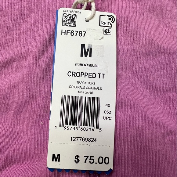 BNWT, Adidas Women’s Cropped Track Jacket, size Medium, never worn, lt purple - Picture 4 of 4